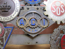 Load image into Gallery viewer, EUROPEAN TOUR 11 Original Old Car Club Badges Mounted on Bumper Bracket Sign Ad