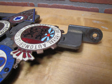 Load image into Gallery viewer, EUROPEAN TOUR 11 Original Old Car Club Badges Mounted on Bumper Bracket Sign Ad