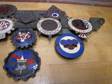 Load image into Gallery viewer, EUROPEAN TOUR 11 Original Old Car Club Badges Mounted on Bumper Bracket Sign Ad