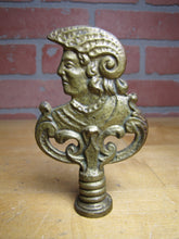 Load image into Gallery viewer, Gladiator Warrior Mans Bust Old Brass Decorative Arts Figural Finial Hardware