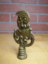 Load image into Gallery viewer, Gladiator Warrior Mans Bust Old Brass Decorative Arts Figural Finial Hardware