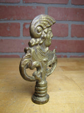 Load image into Gallery viewer, Gladiator Warrior Mans Bust Old Brass Decorative Arts Figural Finial Hardware