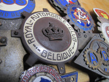 Load image into Gallery viewer, EUROPEAN TOUR 11 Original Old Car Club Badges Mounted on Bumper Bracket Sign Ad