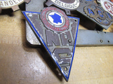 Load image into Gallery viewer, EUROPEAN TOUR 11 Original Old Car Club Badges Mounted on Bumper Bracket Sign Ad