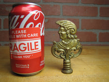 Load image into Gallery viewer, Gladiator Warrior Mans Bust Old Brass Decorative Arts Figural Finial Hardware
