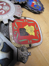 Load image into Gallery viewer, EUROPEAN TOUR 11 Original Old Car Club Badges Mounted on Bumper Bracket Sign Ad