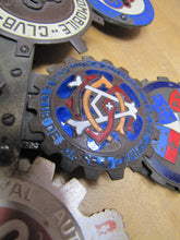 Load image into Gallery viewer, EUROPEAN TOUR 11 Original Old Car Club Badges Mounted on Bumper Bracket Sign Ad