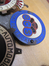 Load image into Gallery viewer, EUROPEAN TOUR 11 Original Old Car Club Badges Mounted on Bumper Bracket Sign Ad