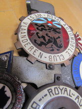 Load image into Gallery viewer, EUROPEAN TOUR 11 Original Old Car Club Badges Mounted on Bumper Bracket Sign Ad
