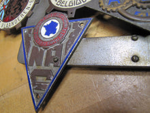 Load image into Gallery viewer, EUROPEAN TOUR 11 Original Old Car Club Badges Mounted on Bumper Bracket Sign Ad
