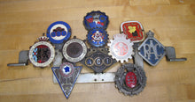 Load image into Gallery viewer, EUROPEAN TOUR 11 Original Old Car Club Badges Mounted on Bumper Bracket Sign Ad