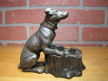 Load image into Gallery viewer, DOG TREE STUMP LIGHTER ASHTRAY Old Figural Pivot Head ASIAN Signed Unique