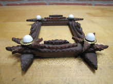 Load image into Gallery viewer, Tramp Art Wooden Frame old small hand carved folk art tiered stars brass