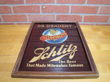 Load image into Gallery viewer, SCHLITZ ON DRAUGHT Old Reverse on Glass Sign Pre-Prohibition Beer Advertising