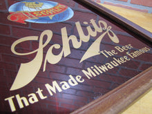 Load image into Gallery viewer, SCHLITZ ON DRAUGHT Old Reverse on Glass Sign Pre-Prohibition Beer Advertising