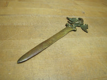 Load image into Gallery viewer, RASSELER'S LANDSCAPING Old Bronze EAGLE Ornate Advertising Letter Opener