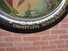 Load image into Gallery viewer, c1903 C M KESTER UNDERTAKER PICTURE FRAMING SOUTH SHARON PA Advertising Tip Tray