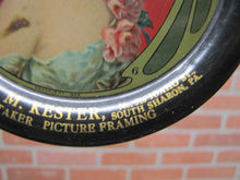Load image into Gallery viewer, c1903 C M KESTER UNDERTAKER PICTURE FRAMING SOUTH SHARON PA Advertising Tip Tray