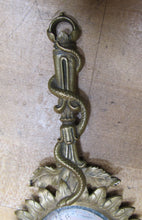 Load image into Gallery viewer, SERPENT SNAKE LEAVES Antique Decorative Arts Hand Mirror Ornate Bevel Edge Glass