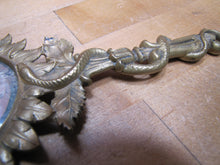 Load image into Gallery viewer, SERPENT SNAKE LEAVES Antique Decorative Arts Hand Mirror Ornate Bevel Edge Glass