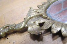 Load image into Gallery viewer, SERPENT SNAKE LEAVES Antique Decorative Arts Hand Mirror Ornate Bevel Edge Glass