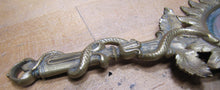 Load image into Gallery viewer, SERPENT SNAKE LEAVES Antique Decorative Arts Hand Mirror Ornate Bevel Edge Glass