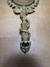 Load image into Gallery viewer, SERPENT SNAKE LEAVES Antique Decorative Arts Hand Mirror Ornate Bevel Edge Glass