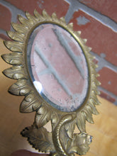 Load image into Gallery viewer, SERPENT SNAKE LEAVES Antique Decorative Arts Hand Mirror Ornate Bevel Edge Glass