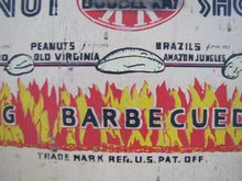 Load image into Gallery viewer, DOUBLE KAY KK NUT SHOP DEVILS TURNING SIZZLING BARBECUED NUTS Old WF Expo Sign