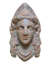 Load image into Gallery viewer, MAIDENS HEAD Antique Cast Iron Figural Architectural Salvage Hardware Element