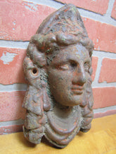 Load image into Gallery viewer, MAIDENS HEAD Antique Cast Iron Figural Architectural Salvage Hardware Element