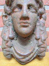 Load image into Gallery viewer, MAIDENS HEAD Antique Cast Iron Figural Architectural Salvage Hardware Element
