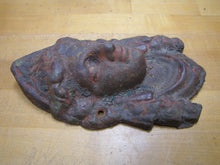 Load image into Gallery viewer, MAIDENS HEAD Antique Cast Iron Figural Architectural Salvage Hardware Element