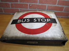 Load image into Gallery viewer, BUS STOP Original Old Porcelain Double Sided Sign Burnham London Transporation