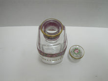 Load image into Gallery viewer, TOILET WATER Antique Perfume Glass Bottle Hand Painted Ornate Detailing Flowers