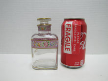 Load image into Gallery viewer, TOILET WATER Antique Perfume Glass Bottle Hand Painted Ornate Detailing Flowers