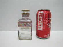 Load image into Gallery viewer, TOILET WATER Antique Perfume Glass Bottle Hand Painted Ornate Detailing Flowers