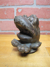 Load image into Gallery viewer, EASTERN MOULDED PROD CONN FROG Old Cast Metal Bronze Squeeky Toy Industrial Mold