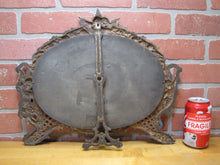 Load image into Gallery viewer, Antique Cherubs Putto Evil Face Bevel Edge Mirror Easel Back Ornate Paint Detail
