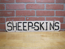 Load image into Gallery viewer, SHEEP-SKINS Old Double Sided Wooden Advertising Sign Wood Sheepskins Store Shop