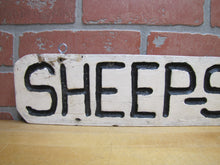 Load image into Gallery viewer, SHEEP-SKINS Old Double Sided Wooden Advertising Sign Wood Sheepskins Store Shop