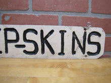 Load image into Gallery viewer, SHEEP-SKINS Old Double Sided Wooden Advertising Sign Wood Sheepskins Store Shop