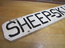 Load image into Gallery viewer, SHEEP-SKINS Old Double Sided Wooden Advertising Sign Wood Sheepskins Store Shop