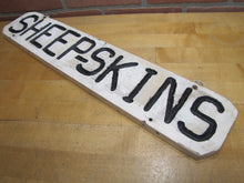 Load image into Gallery viewer, SHEEP-SKINS Old Double Sided Wooden Advertising Sign Wood Sheepskins Store Shop