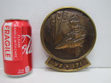 Load image into Gallery viewer, VF-171 UNITED STATES NAVY Old Brass Plaque Sign Fighter Squadron Cards Missile