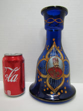 Load image into Gallery viewer, Cobalt Blue Glass Perisan Portrait Vase Decanter Pitcher Hookah Ornate
