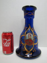 Load image into Gallery viewer, Cobalt Blue Glass Perisan Portrait Vase Decanter Pitcher Hookah Ornate