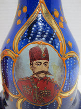Load image into Gallery viewer, Cobalt Blue Glass Perisan Portrait Vase Decanter Pitcher Hookah Ornate