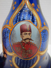 Load image into Gallery viewer, Cobalt Blue Glass Perisan Portrait Vase Decanter Pitcher Hookah Ornate