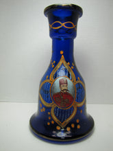 Load image into Gallery viewer, Cobalt Blue Glass Perisan Portrait Vase Decanter Pitcher Hookah Ornate